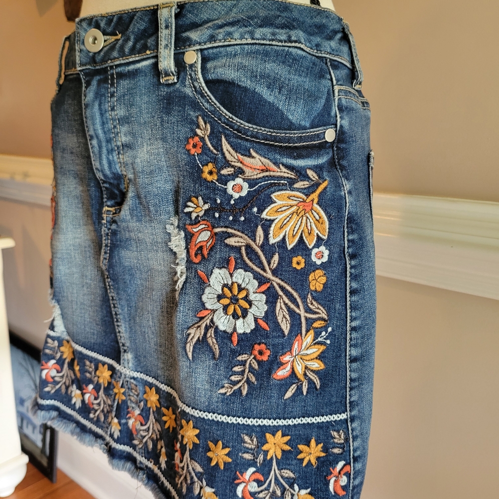 Altar'd State Blue Embellished A-line Mini Skirt - Picture 2 of 4